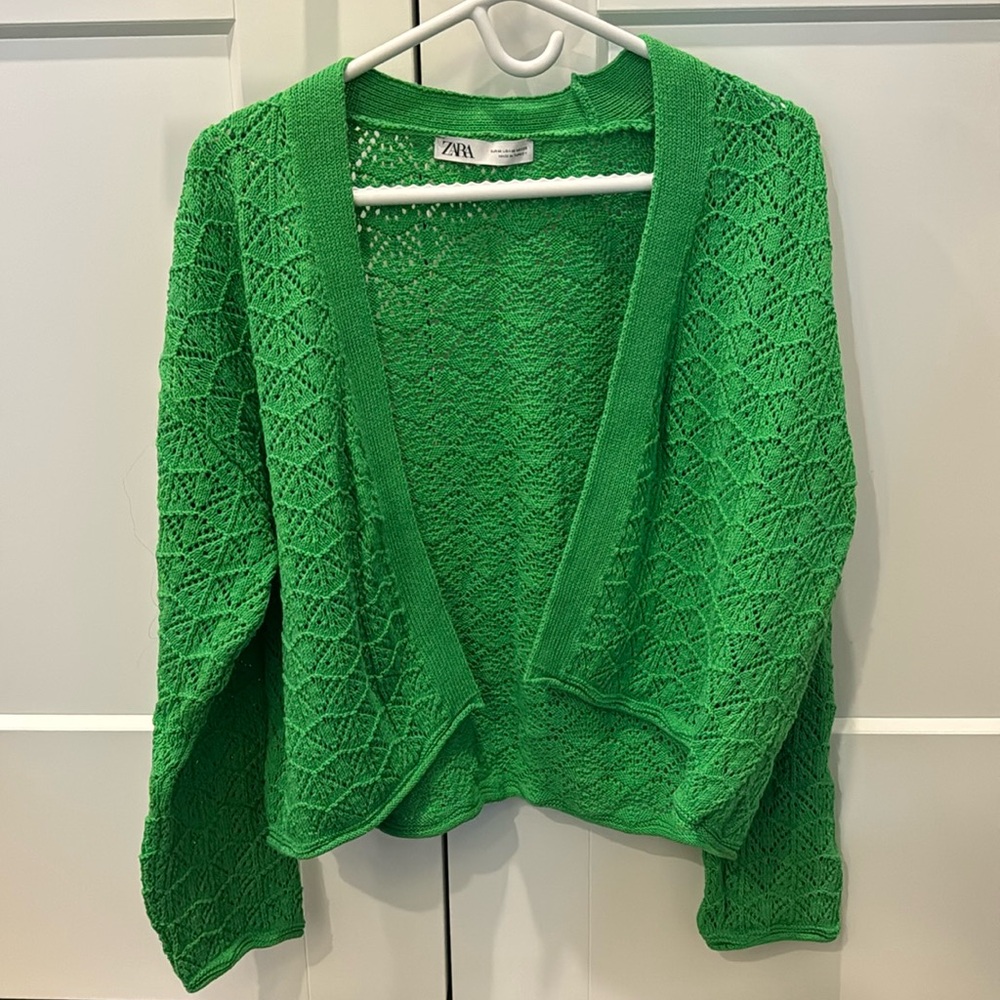 NWOT Green Zara Cardigan